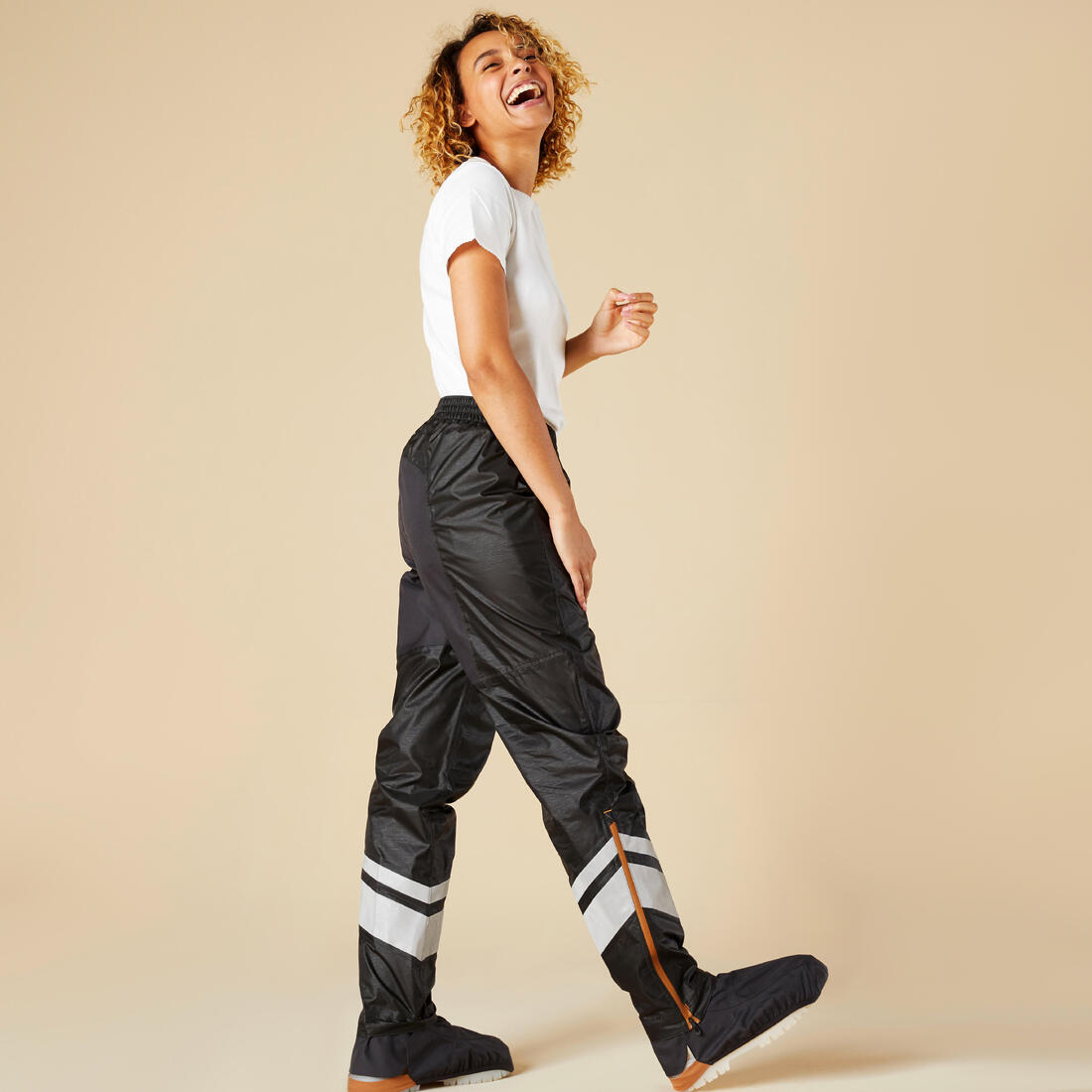 SURPANTALON PLUIE VELO VILLE AVEC COUVRE-CHAUSSURES INTEGREES 540 FEMME NOIR