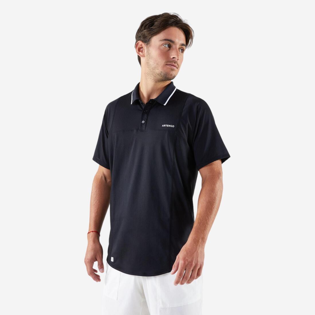 Polo tennis manches courtes Homme - Artengo DRY Marine