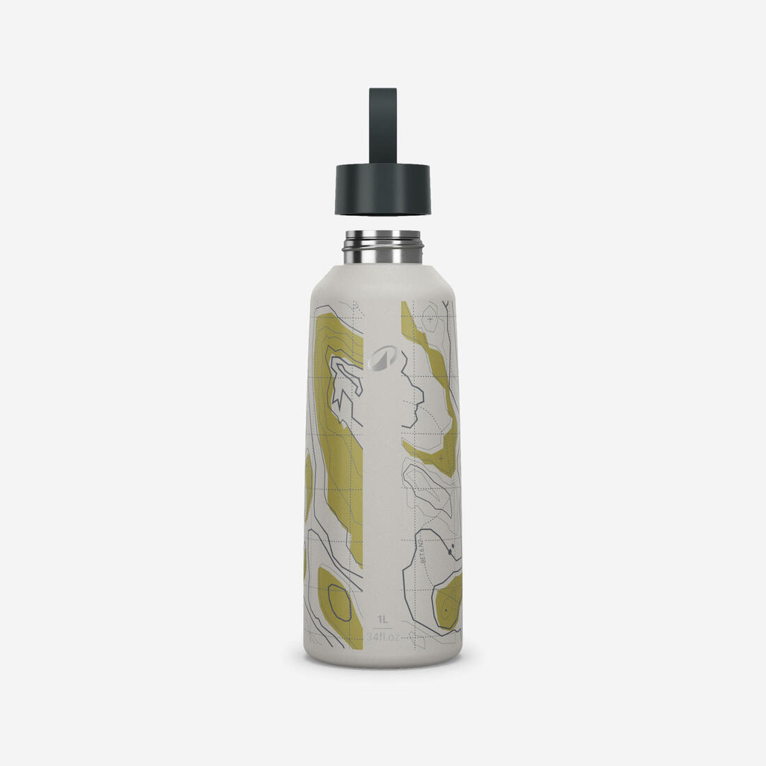 Gourde inox 1L avec bouchon à vis, composée à 75% d'acier recyclé