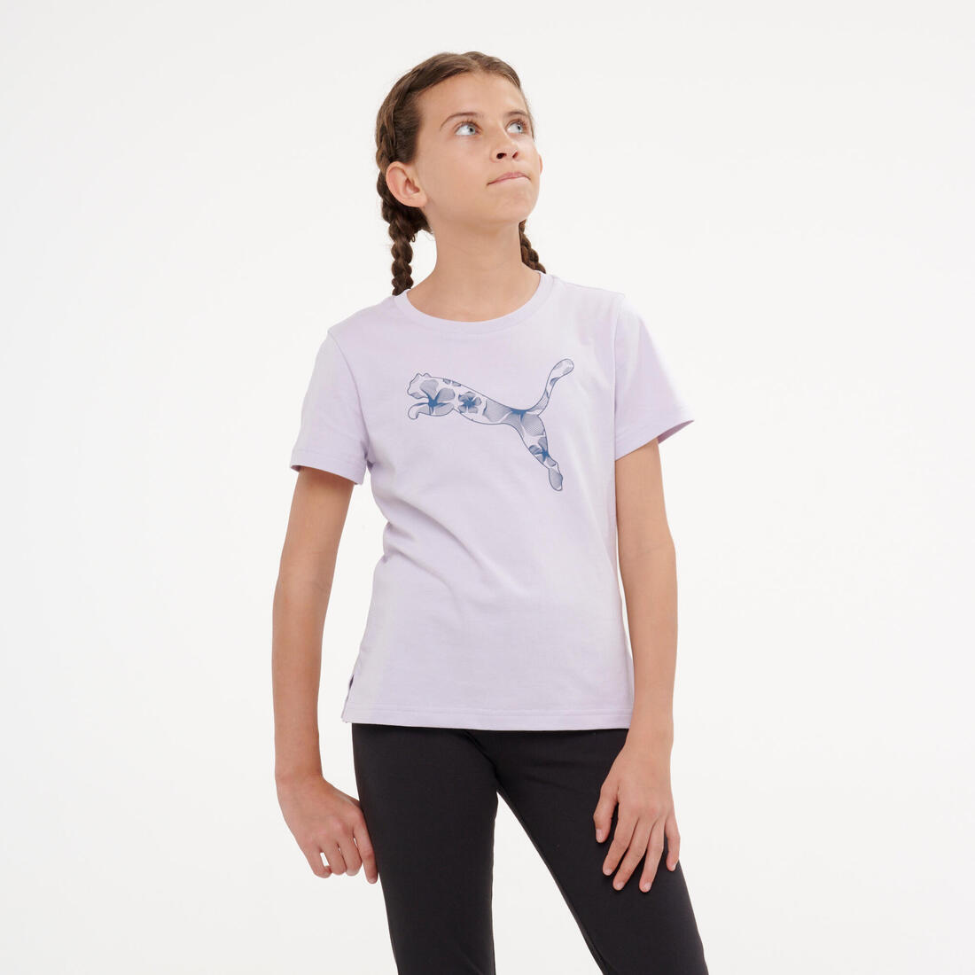 T-shirt fille en coton – mauve