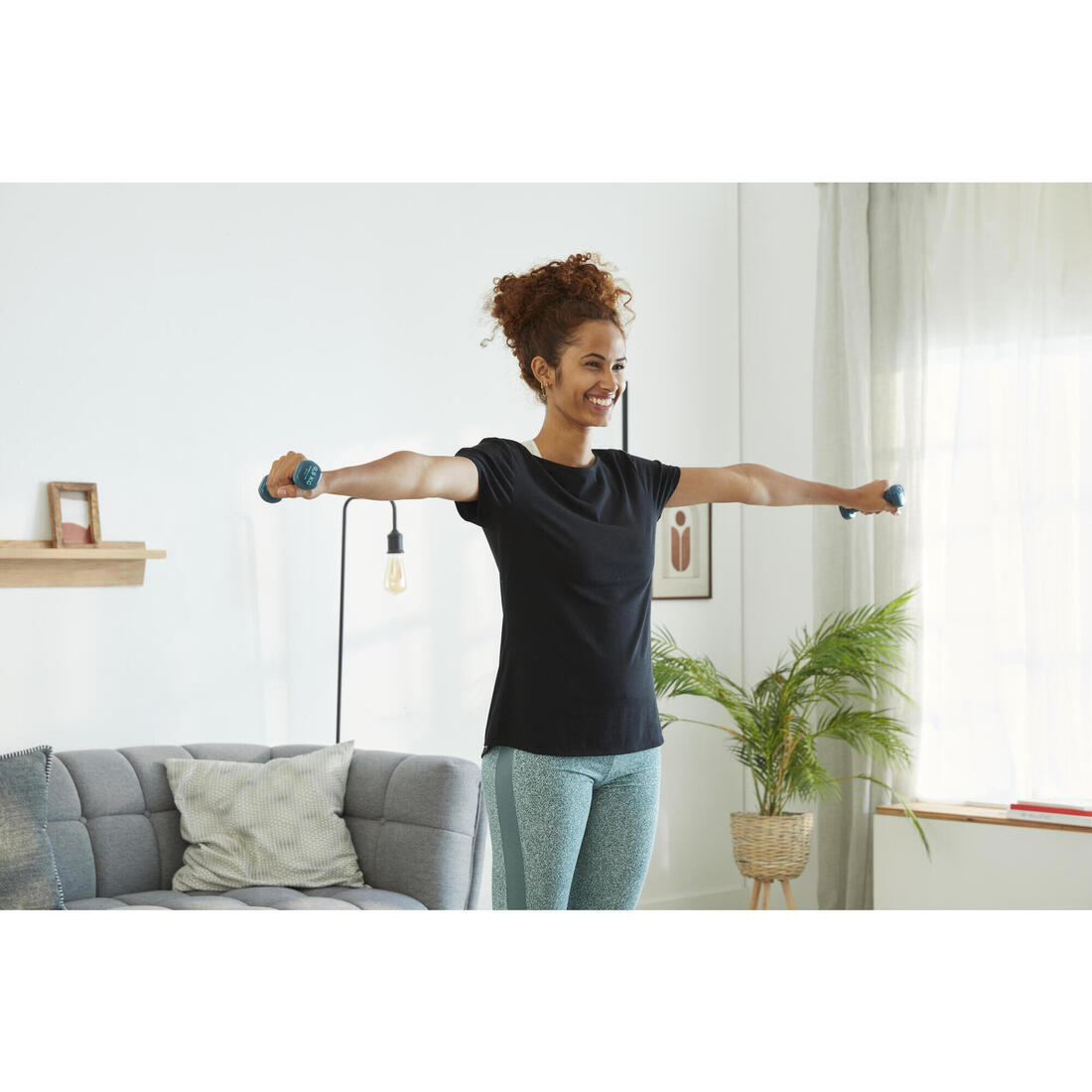 Paire d'haltères fitness 2*0,5 kg, fonte en partie recyclée, bleu marine