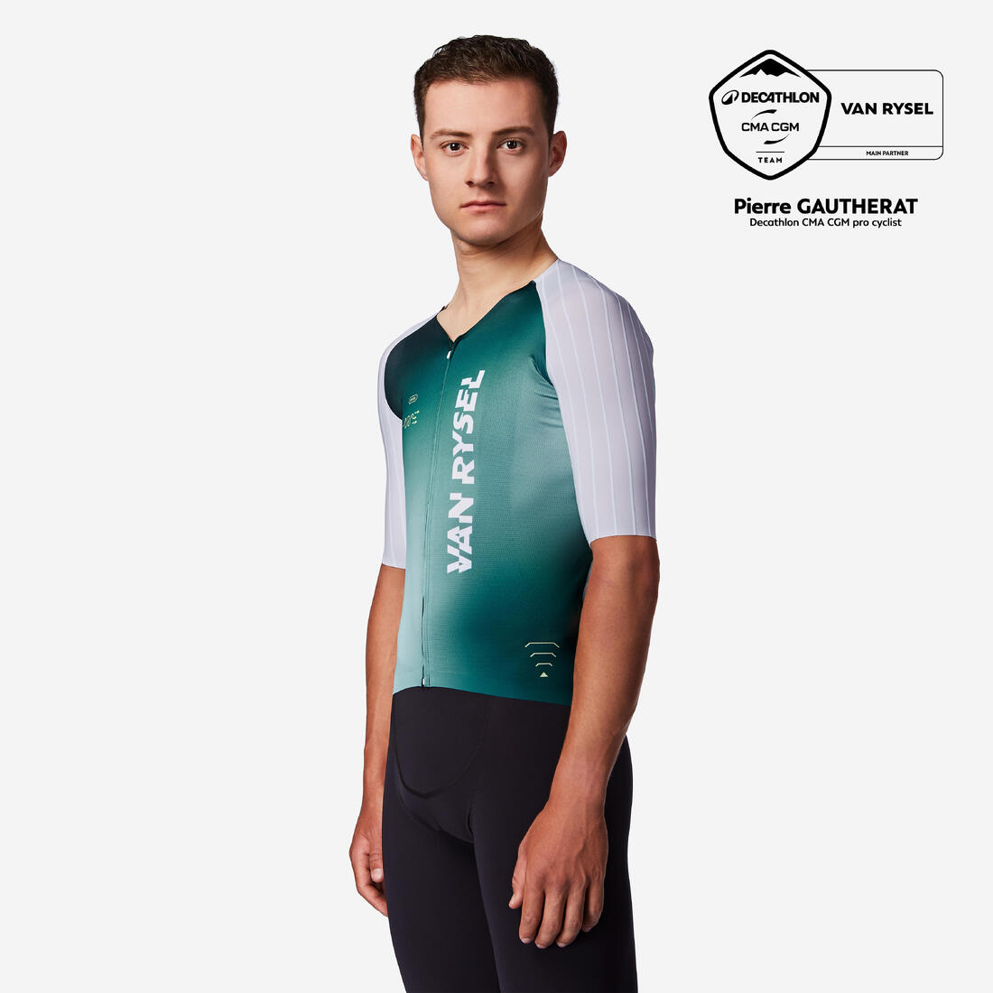 Maillot manches courtes de vélo de route aéro homme,  RCR-F vert