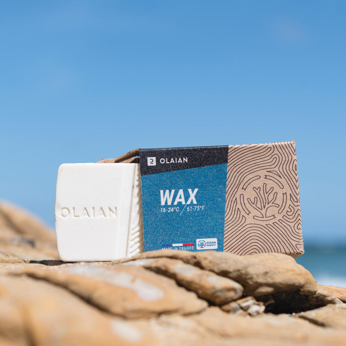 Surf wax d'origine naturelle pour  eau chaude de 22 à 30 °c.