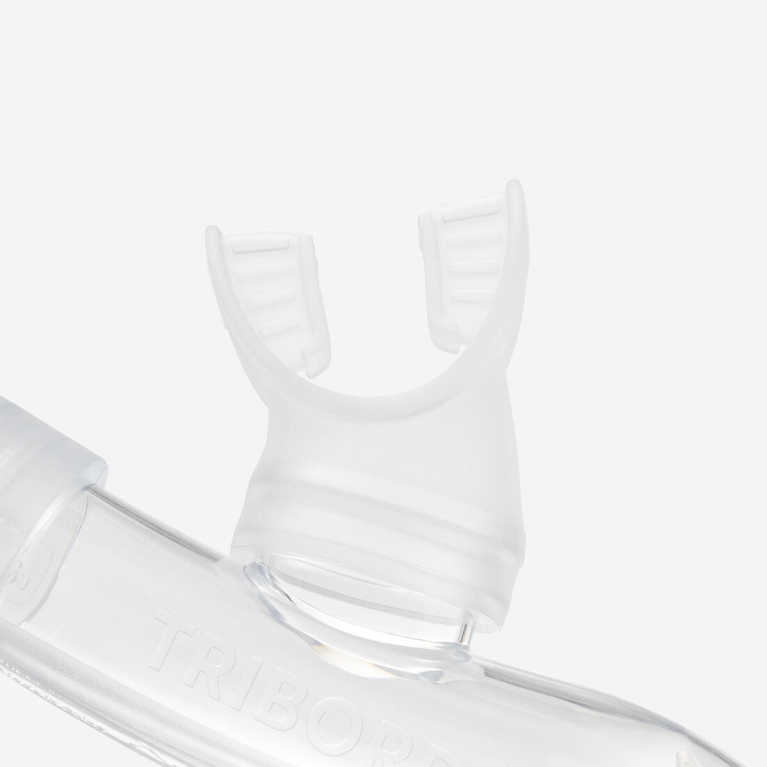 Tuba plongée avec soupape drytop, SNORKEL DRY TOP JUNIOR 100 Translucide