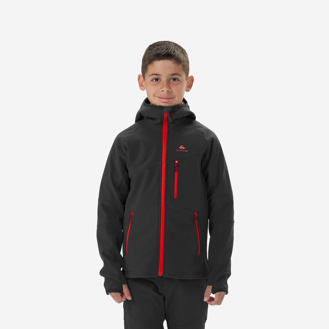 Veste softshell de randonnée enfant 7-15 ans, MH900 noir