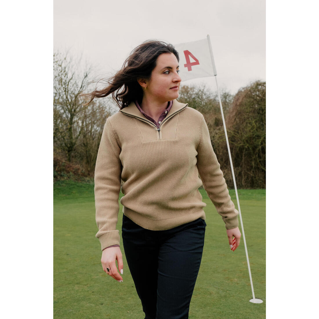 Pull golf 1/2 ZIP Femme - MW500