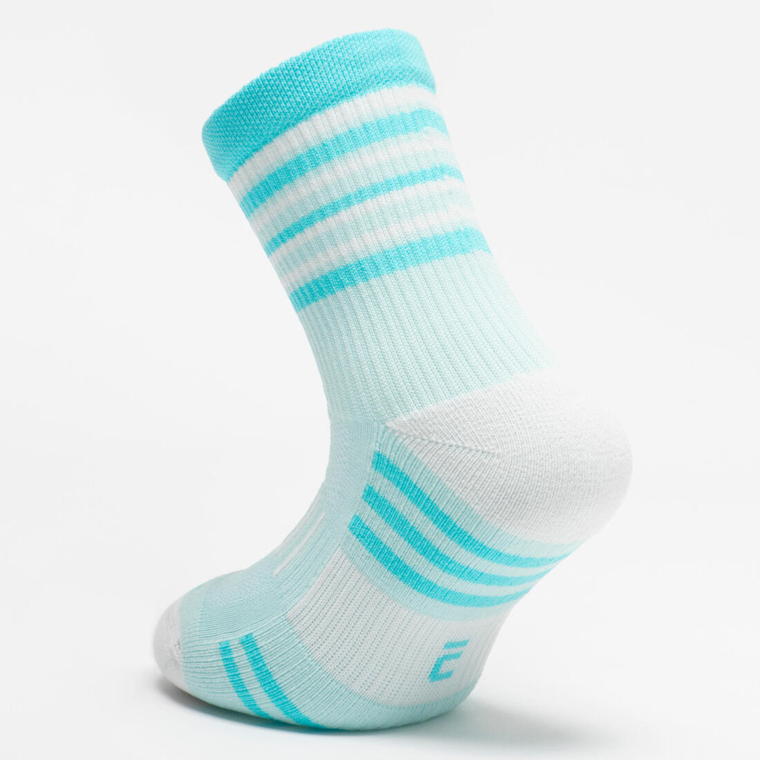 Lot X2 de chaussettes enfant AT 500 mid turquoise et rayées turquoises grises