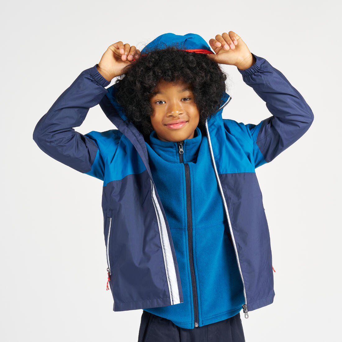 Veste imperméable et coupe vent de voile enfant, 100 navy