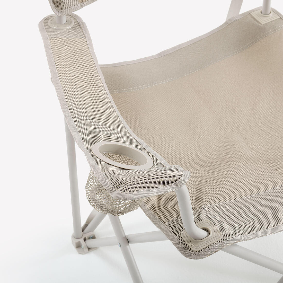 Chaise large de camping avec accoudoir, pliante et confortable