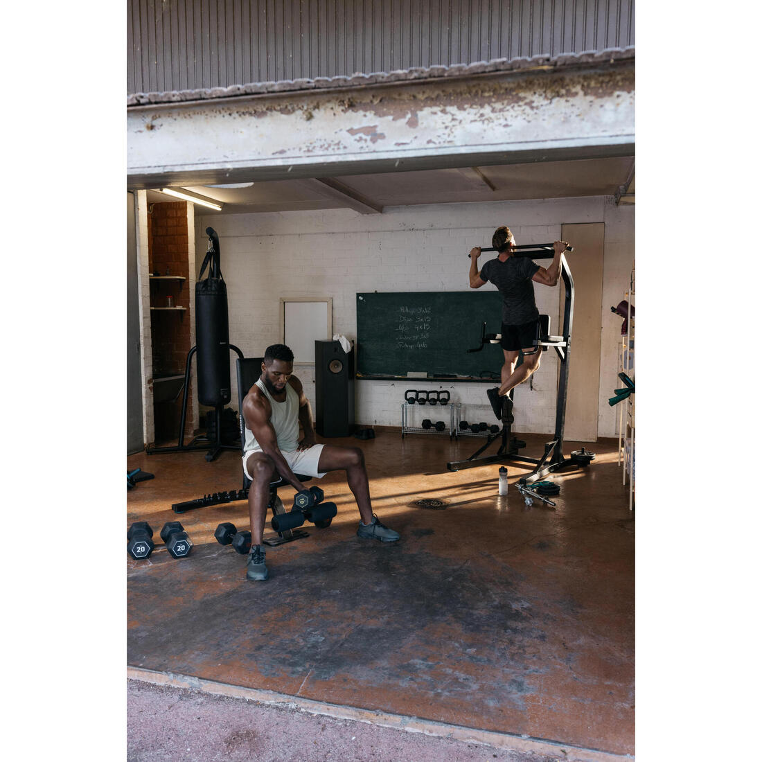 Haltères de cross training et musculation 15 kg - dumbbell hexagonale noire