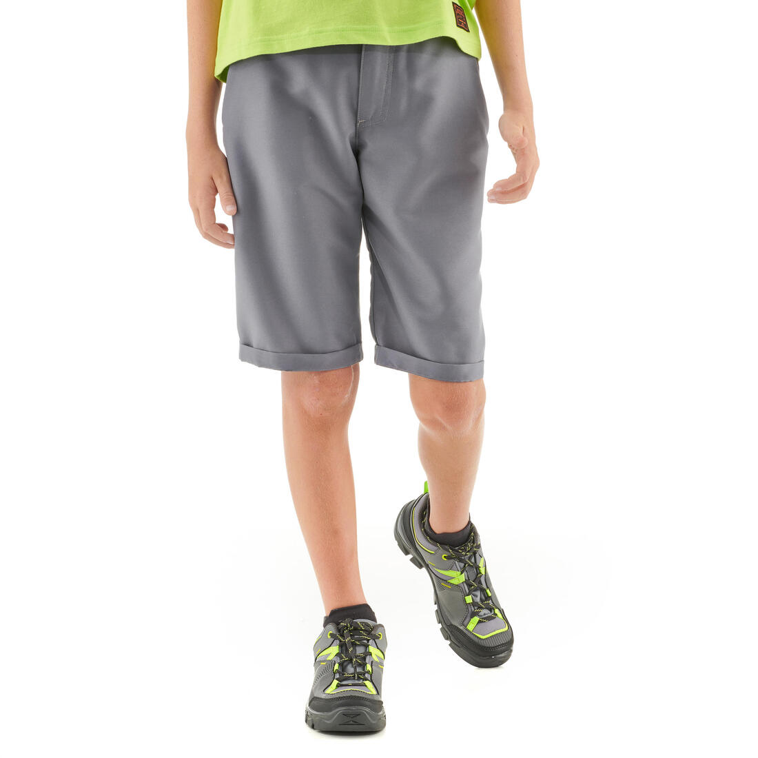 Short de randonnée - MH100 gris - enfant 7-15 ans – gris asphalte