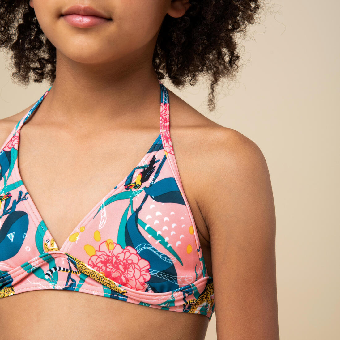 HAUT DE MAILLOT DE BAIN FOULARD FILLE 100 – rose
