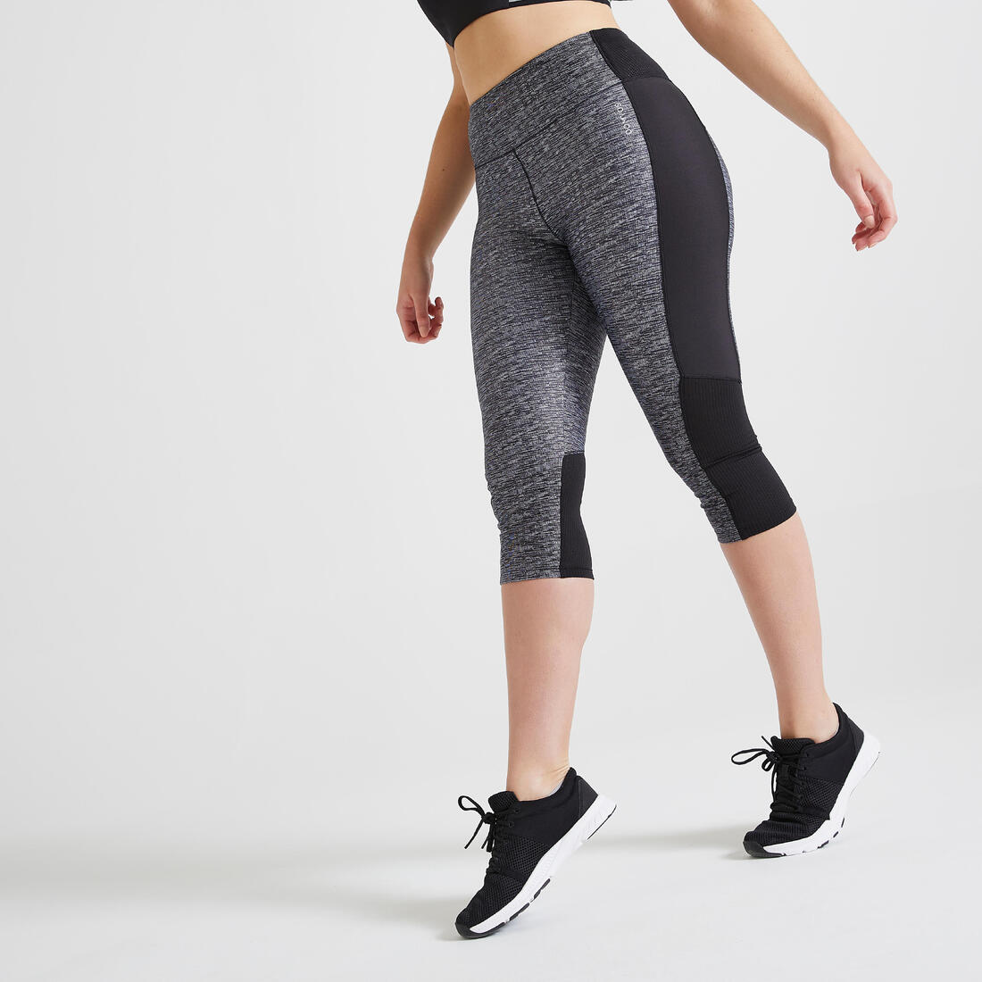 Corsaire taille haute Fitness Cardio Femme Bleu Marine – noir