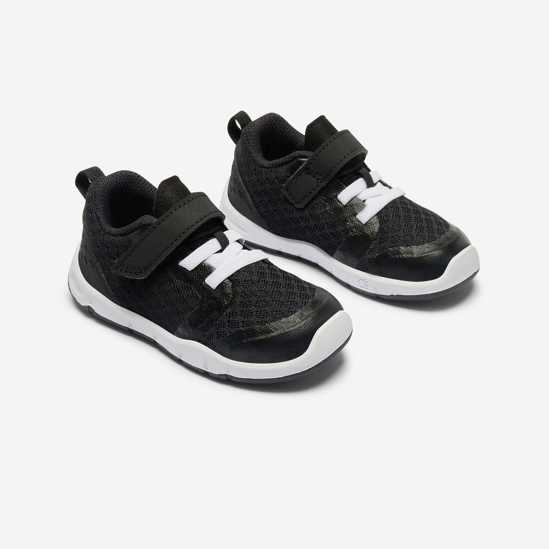 Chaussures de sport à scratch respirantes et confortables bébé, noir et