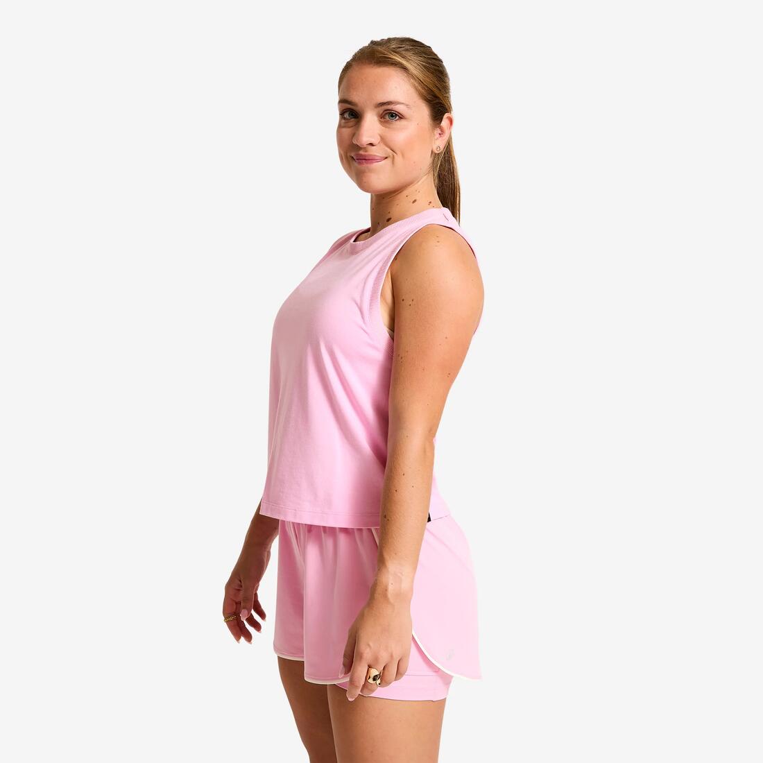 Debardeur crop top femme - parme