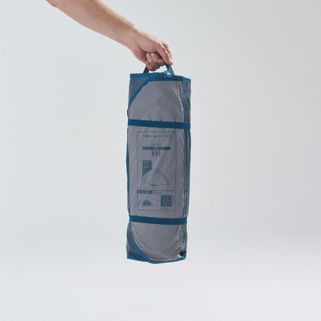 Tente de camping 3 places, MH100 gris