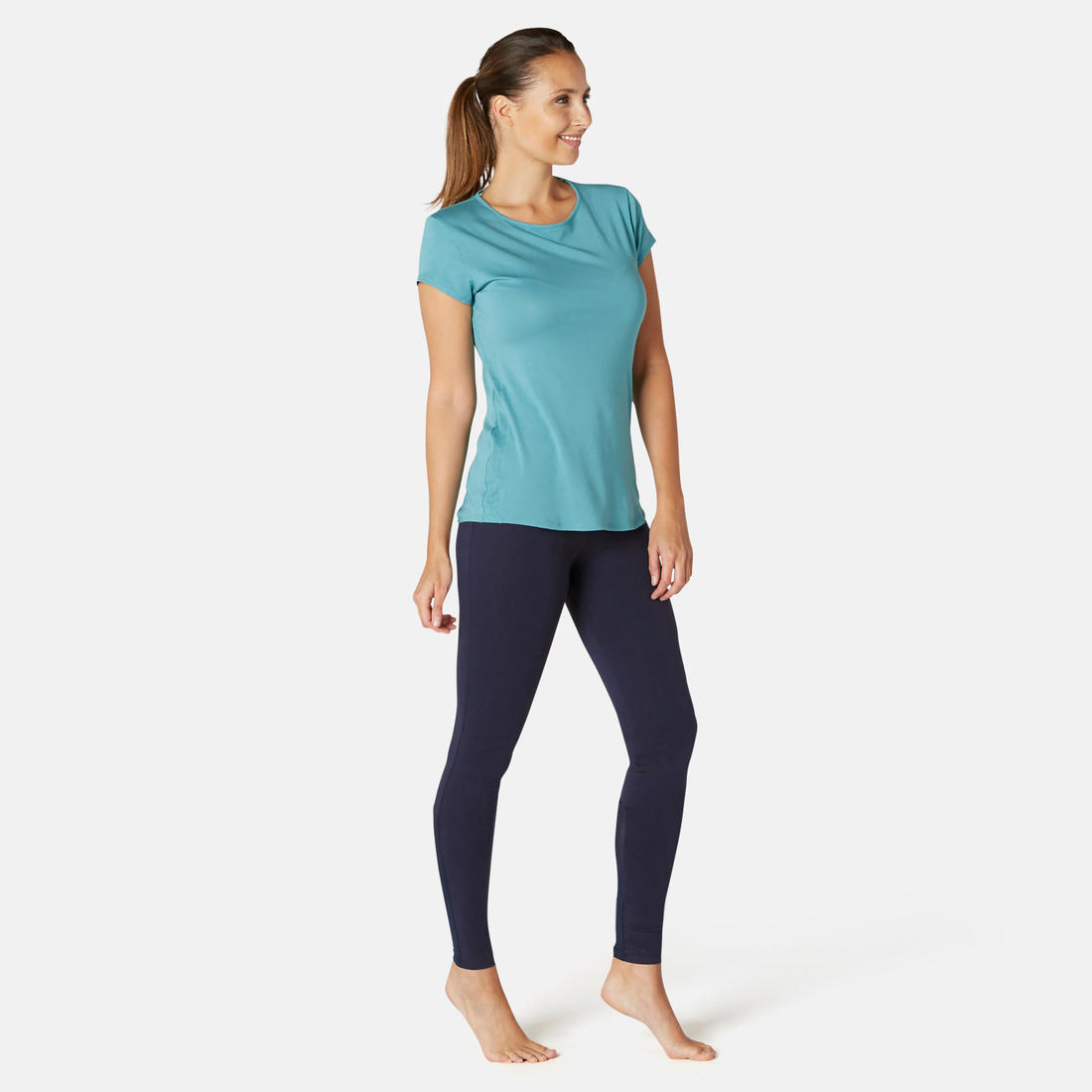 Legging Coton Extensible Fitness Taille Haute avec Mesh Violet