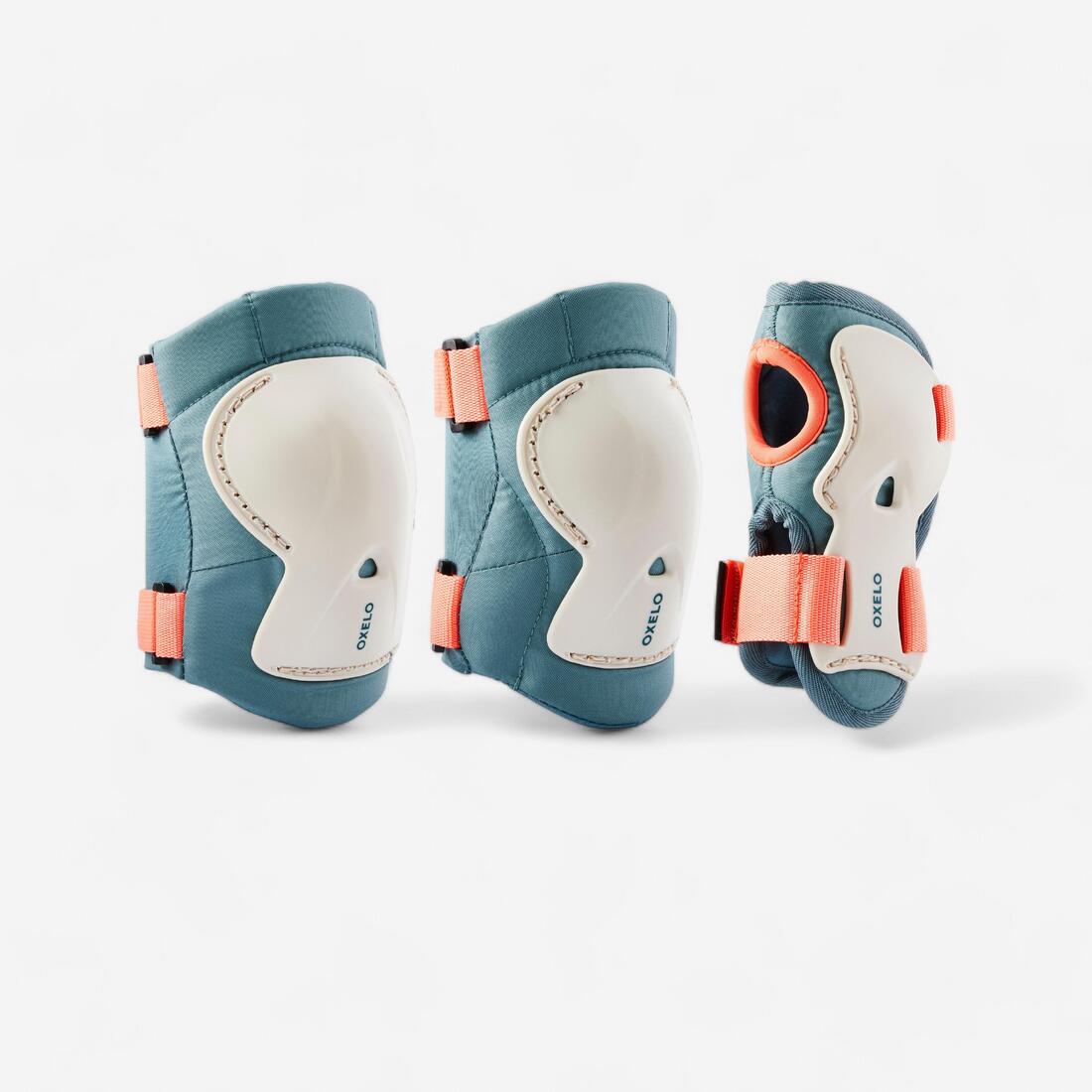 Set 3x2 protections roller trottinette skate enfant PLAY