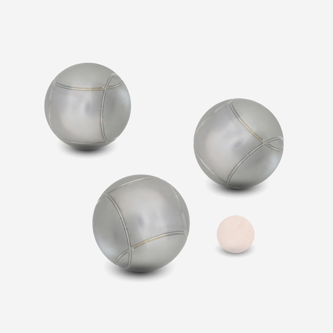 Jeu de 3 boules de pétanque 100 loisir lisses