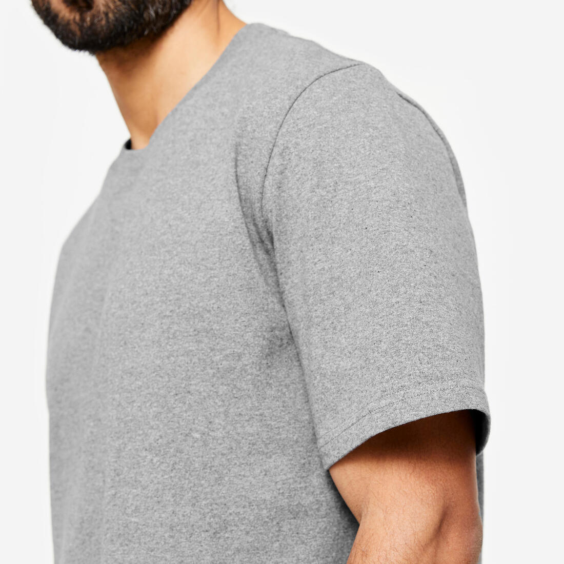 T-shirt de fitness coton homme, gris