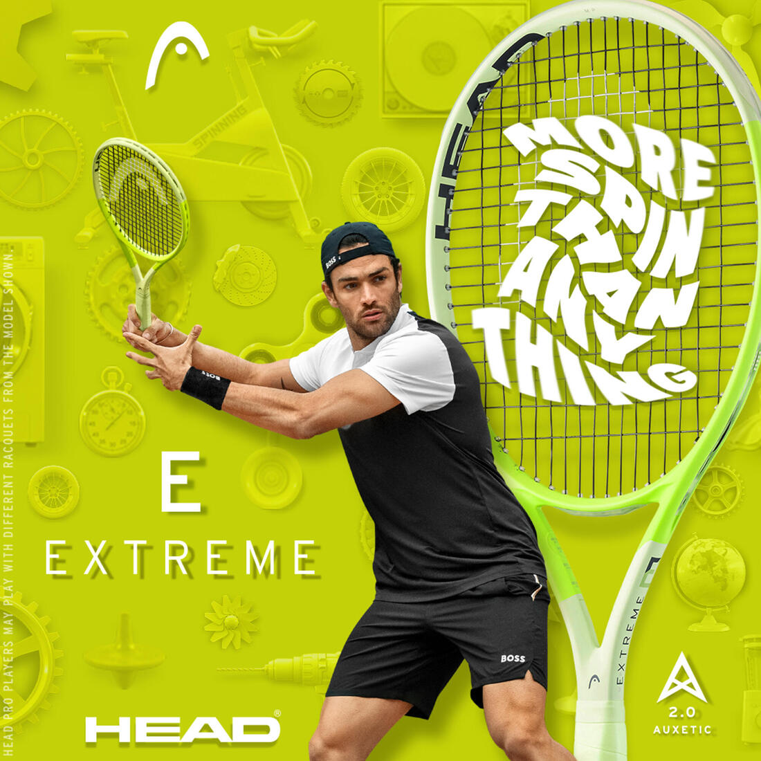 Raquette de tennis adulte - HEAD Auxetic Extreme MP Jaune 300g
