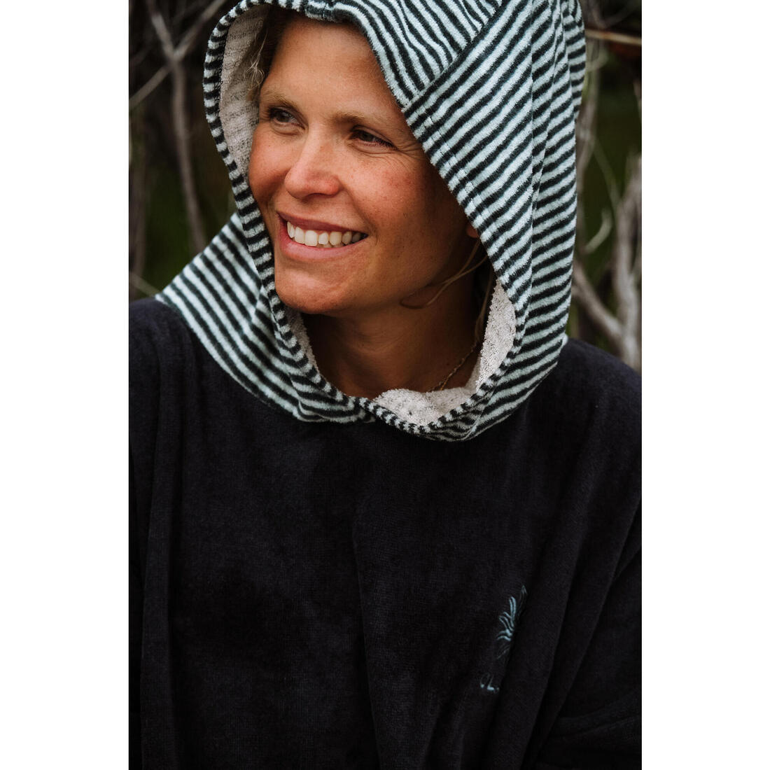 Poncho de plage surf adulte à partir de 150 cm, 900 Fish bleu gris