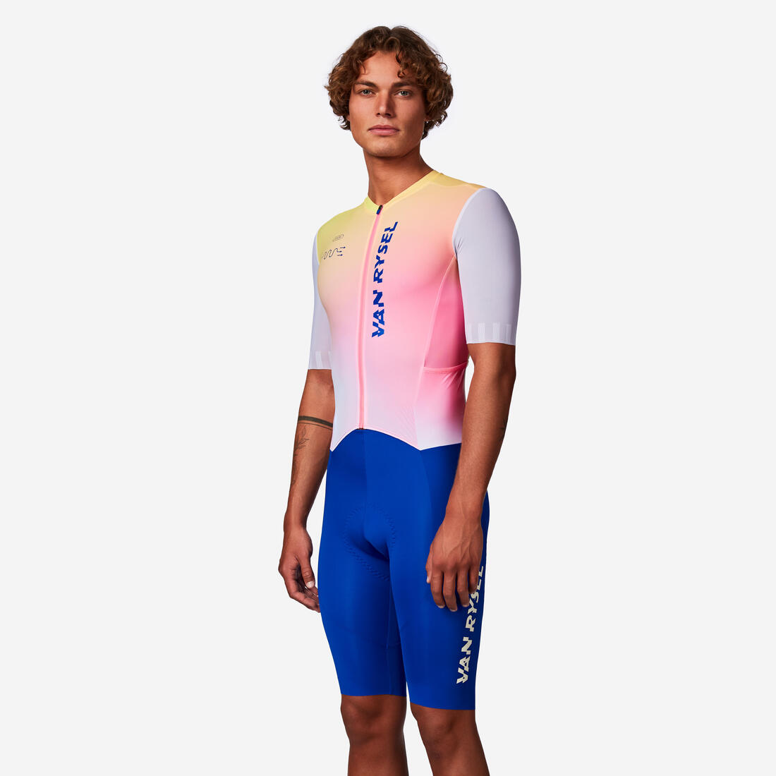 Combinaison vélo route homme été RCR R 2 team blanche