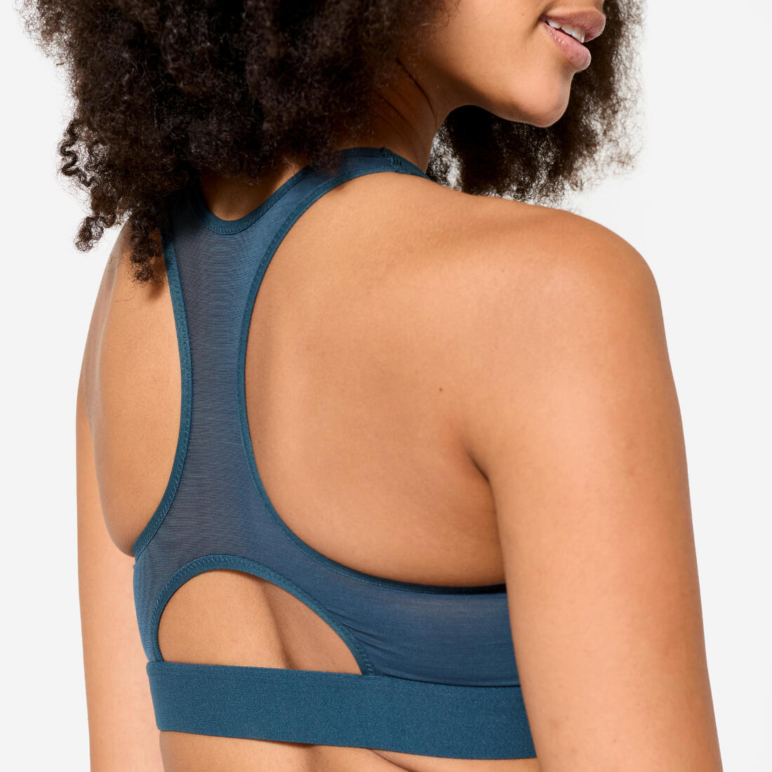 Brassière côtelée zippée maintien modéré Femme