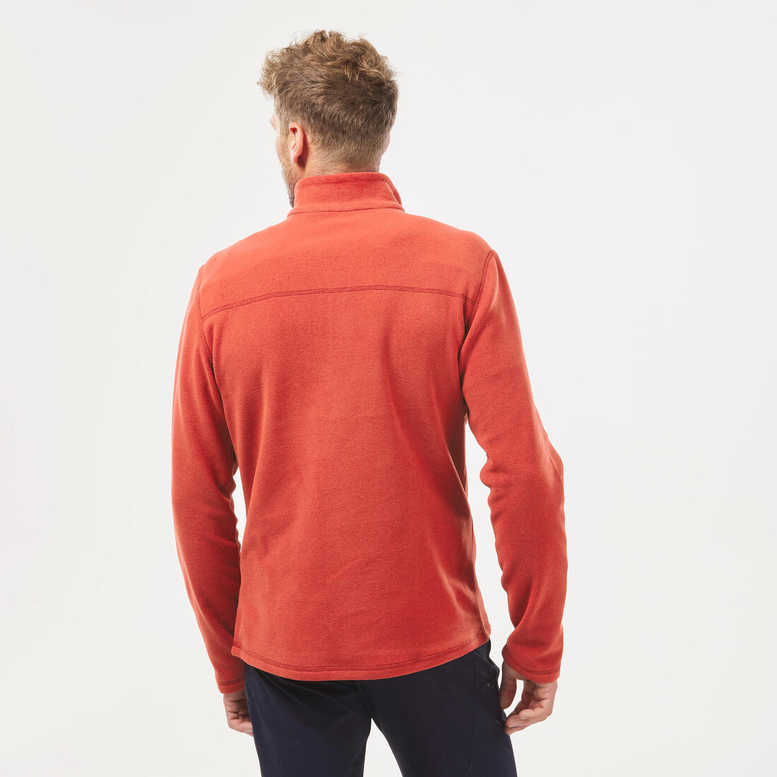 Polaire de randonnée montagne homme, MH100 demi zip bleu