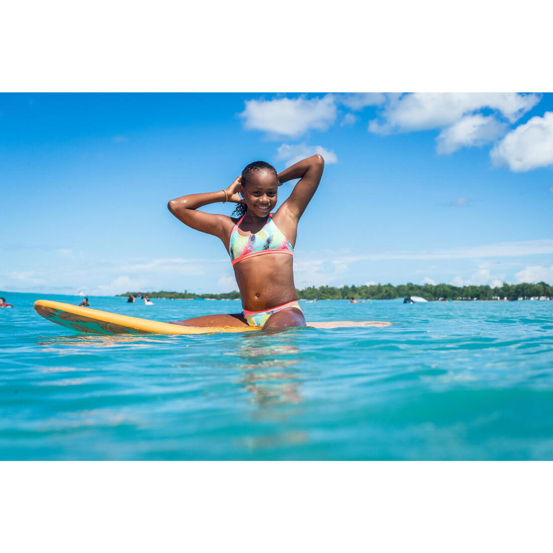 HAUT DE MAILLOT DE BAIN SURF FILLE BRASSIÈRE BONDI 500