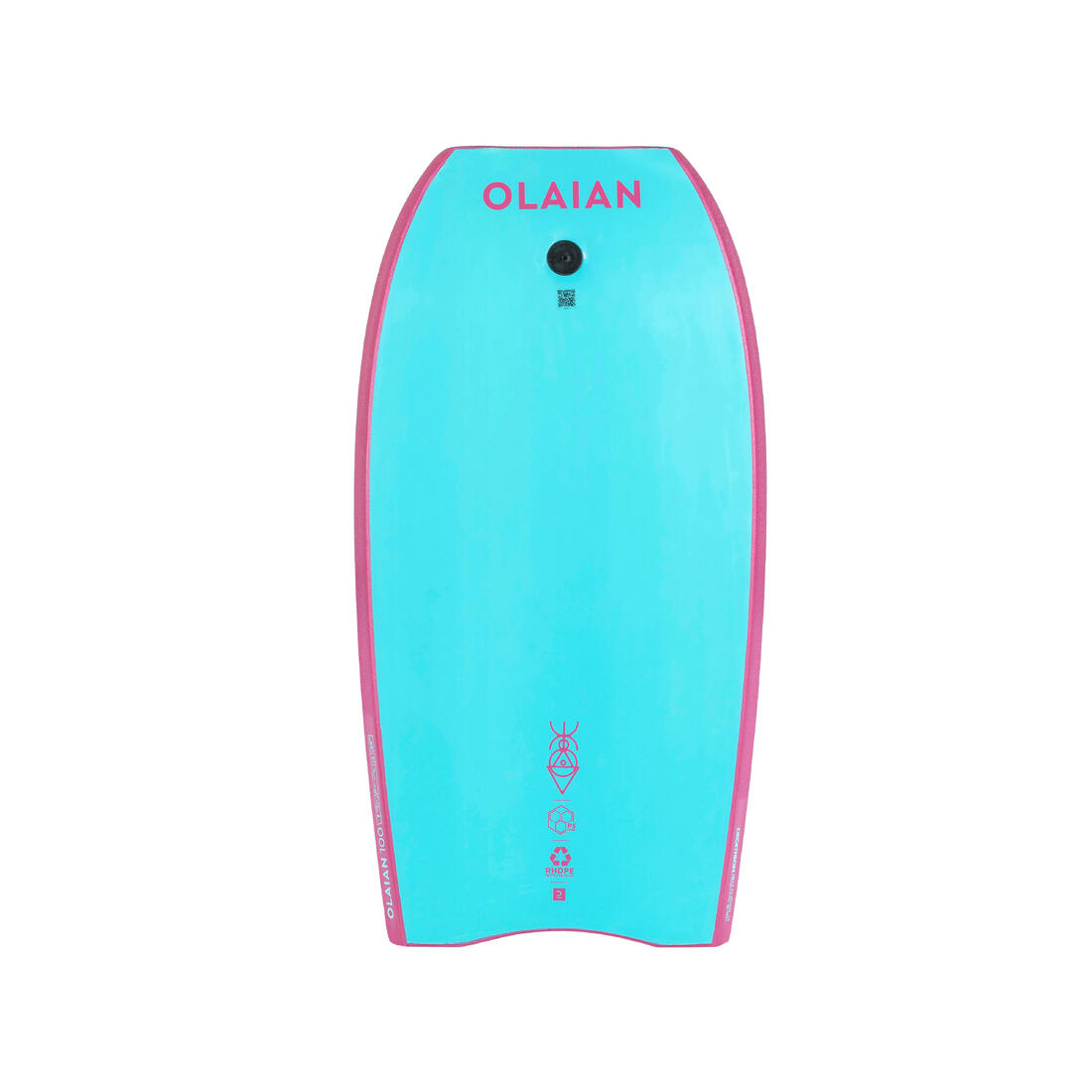 Bodyboard 100 junior bleu jaune avec leash poignet Taille 36''