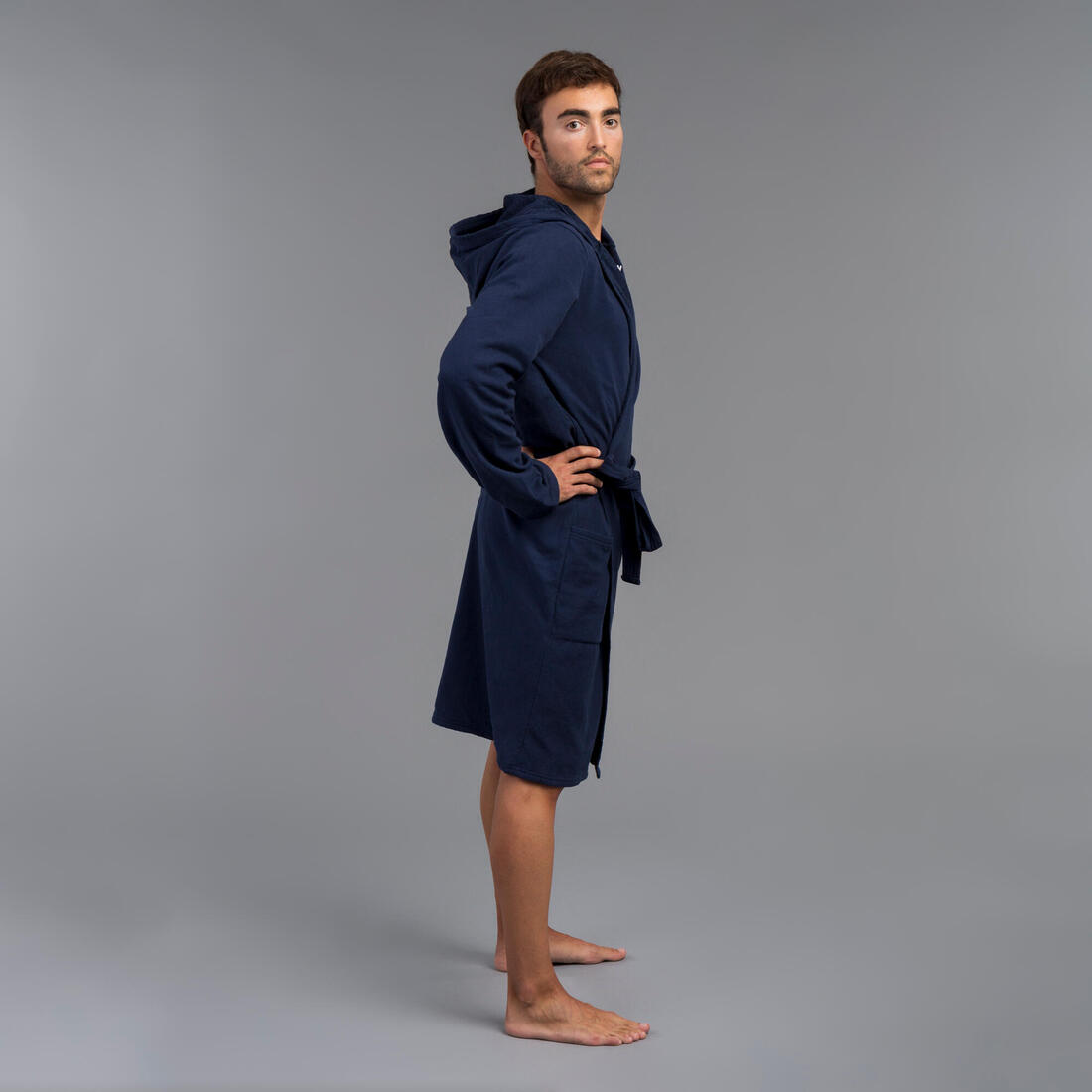 Peignoir de bain compact homme à capuche en coton