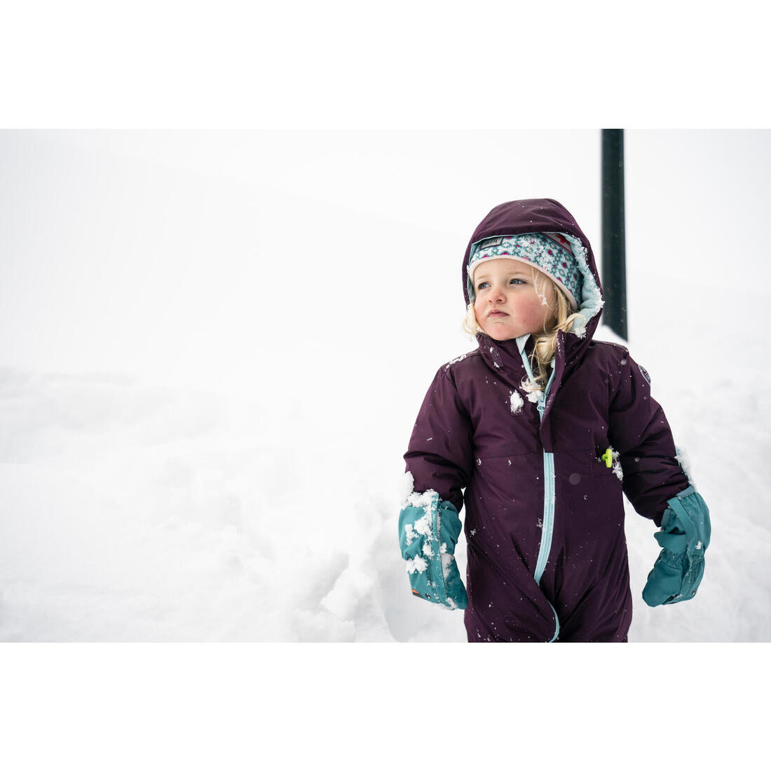 Moufles ski bébé - 500 warm - turquoises