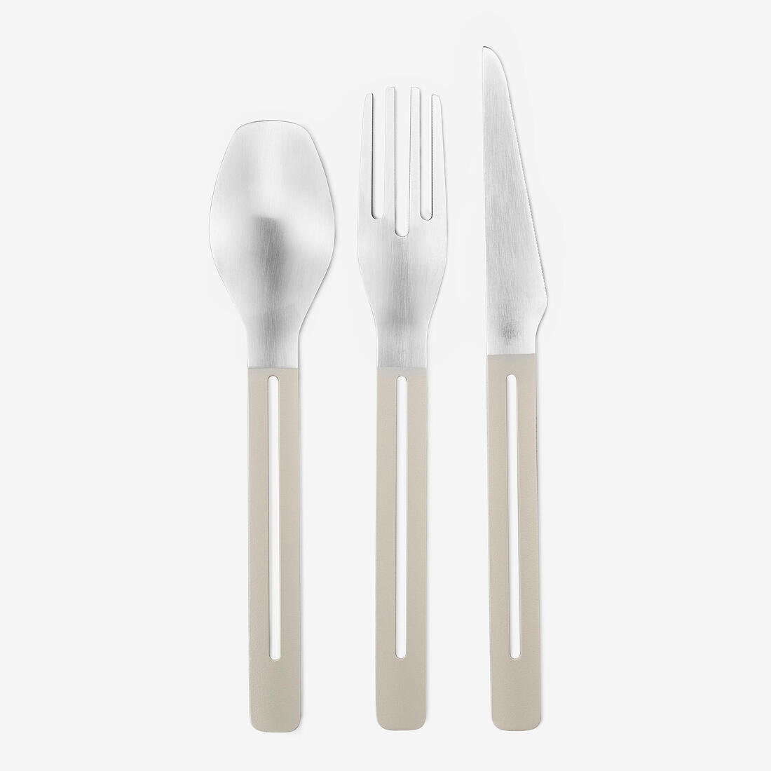 Kit de 12 couverts de camping en acier inox 4 couteaux 4 fourchettes 4 cuillères