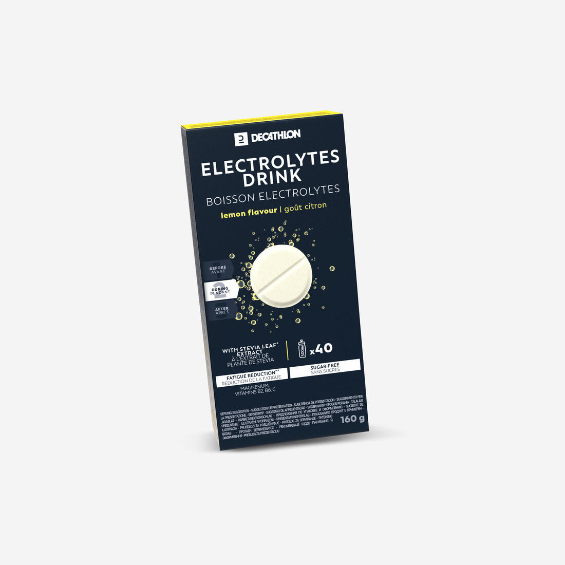 Boisson électrolytes sans sucre en tablettes effervescentes citron, x40