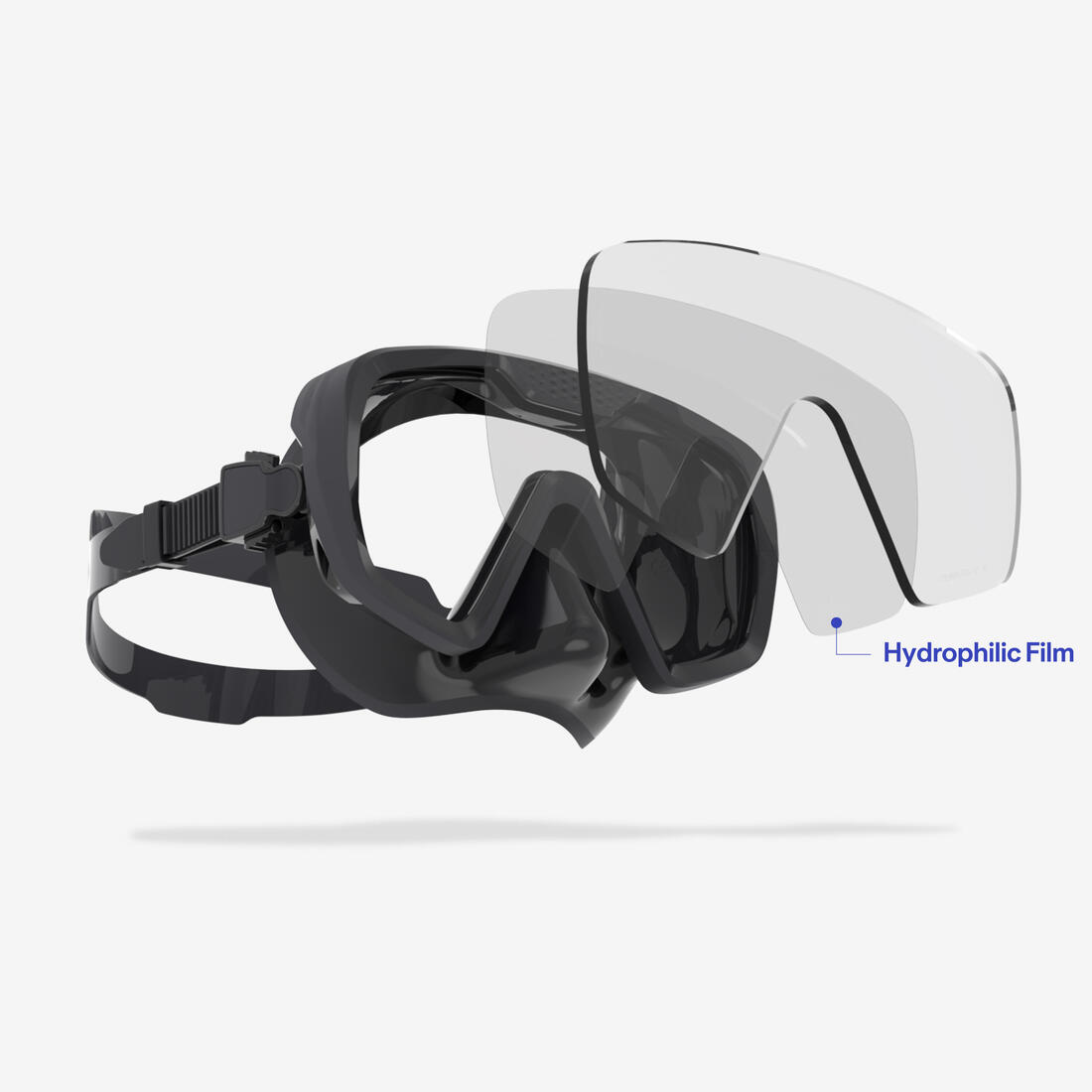 Masque de plongée anti buée, 100 Mono sangle silicone