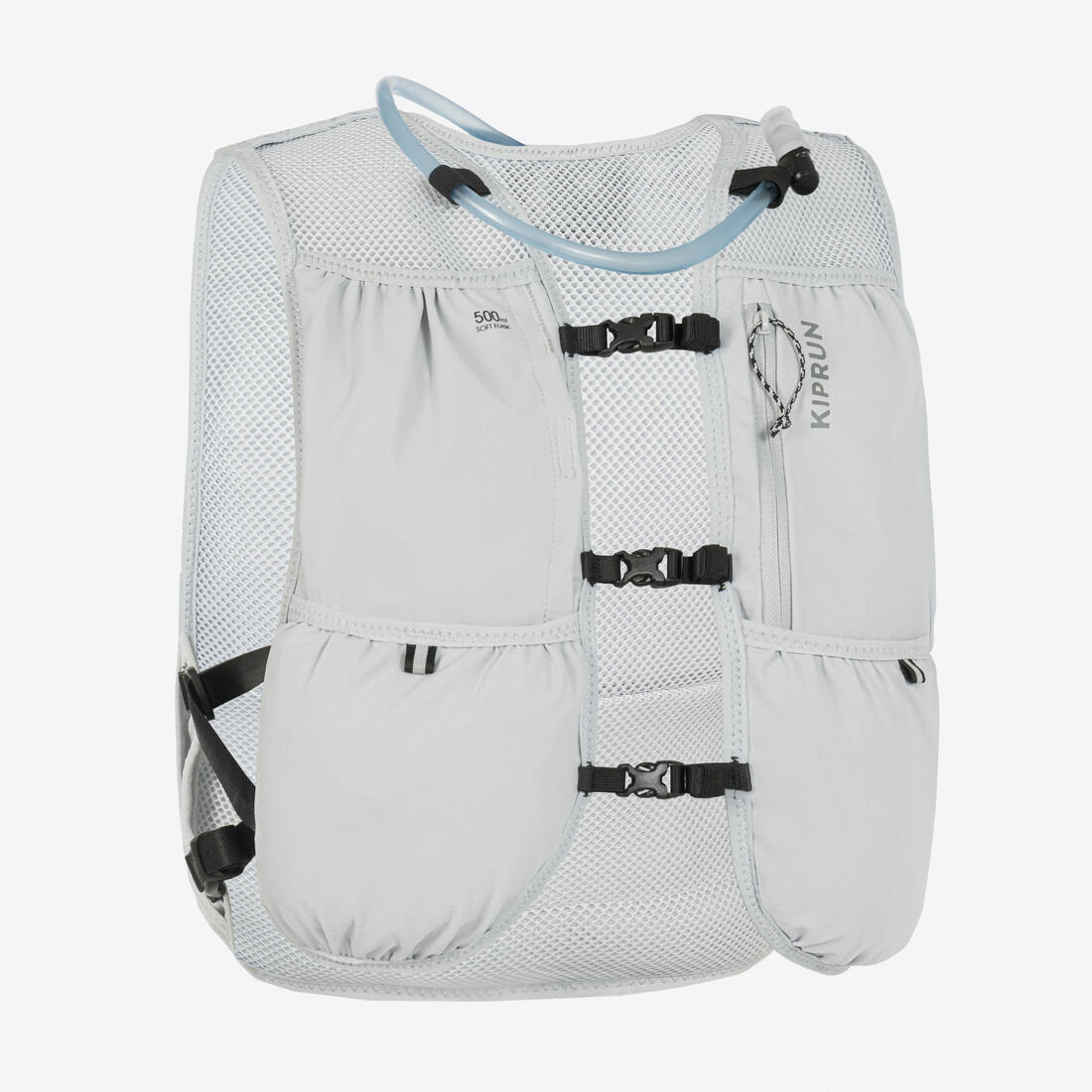 Sac trail running mixte + poche à eau 1L incluse- KIPRUN 500 8L GRIS