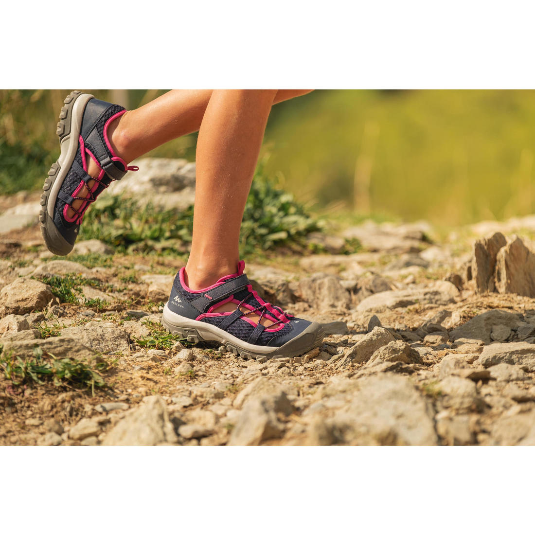 Sandales de randonnée MH150 TW bleues rose - enfant - 28 AU 39