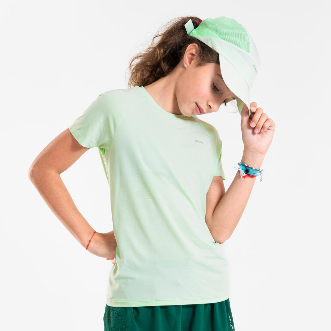 Tee-shirt running sans couture Fille - KIPRUN Run 900 Light – vert délicat