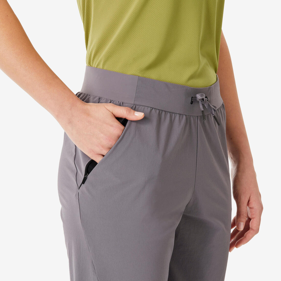 Pantalon de randonnée femme, MH500 Light gris foncé