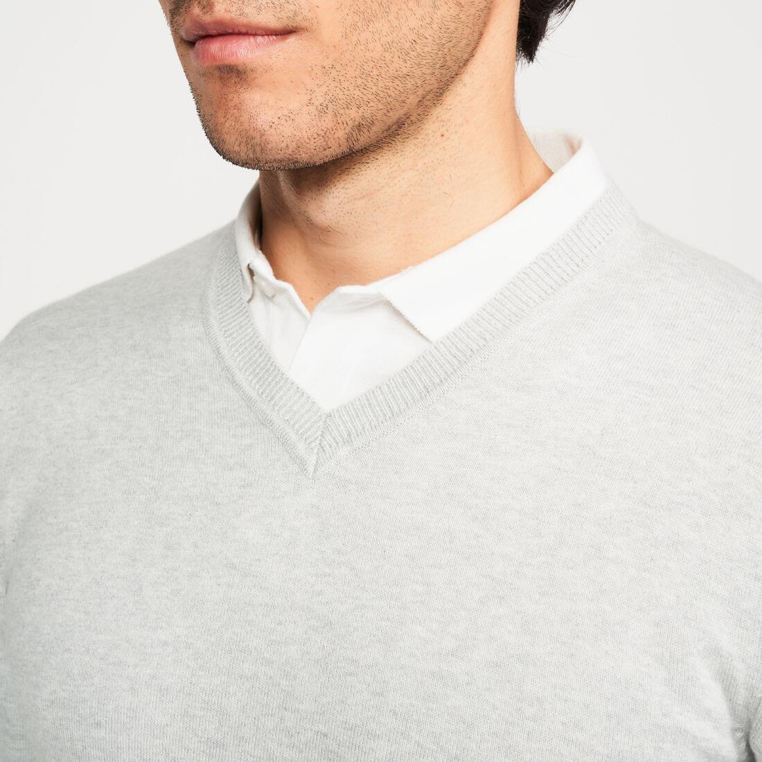 Pull de golf coton col V homme, MW100