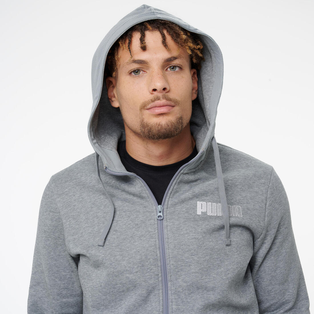 Sweat à capuche zippé en coton homme