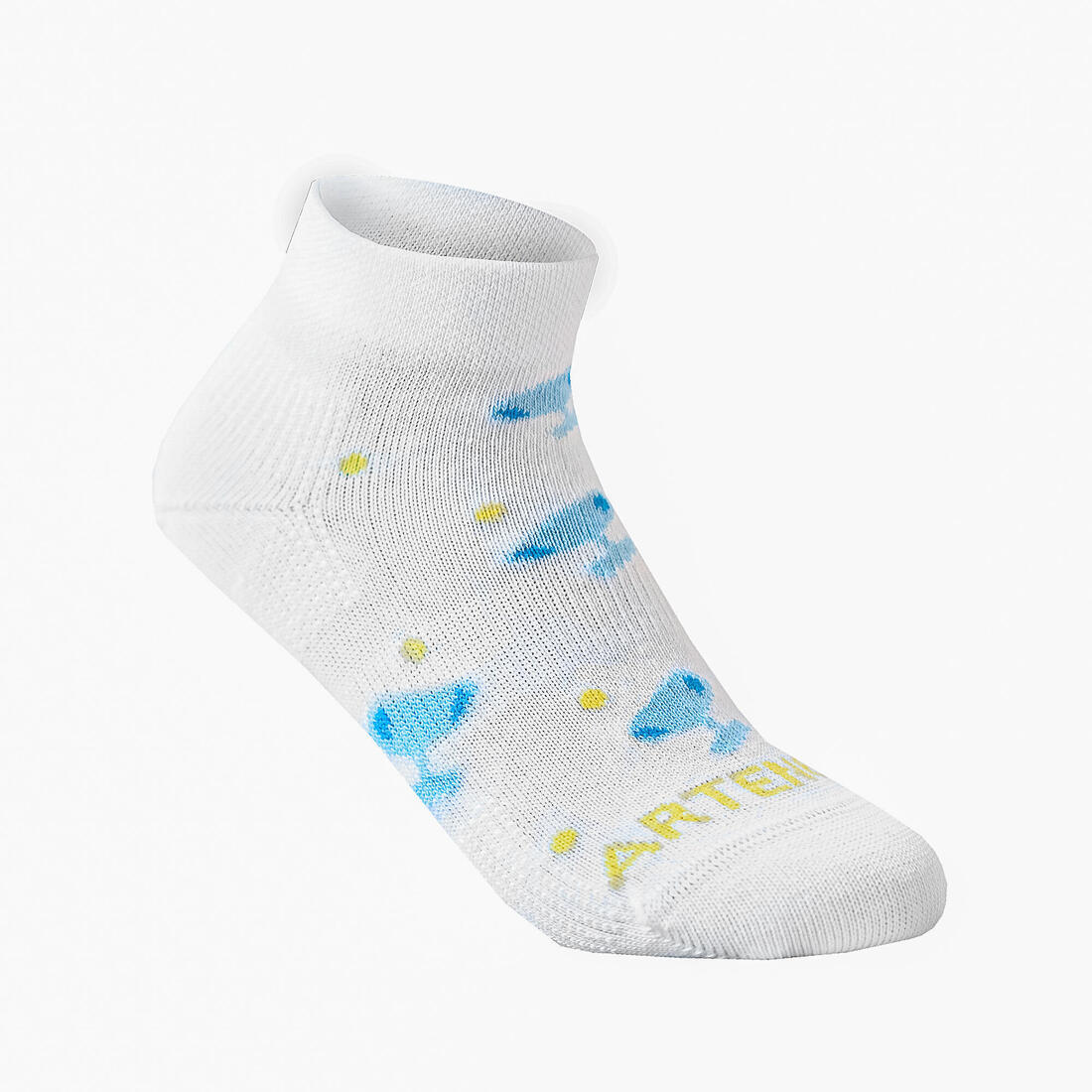 CHAUSSETTES DE SPORT ENFANT MI-HAUTES RS 160  BLANC MARINE LOT DE 3