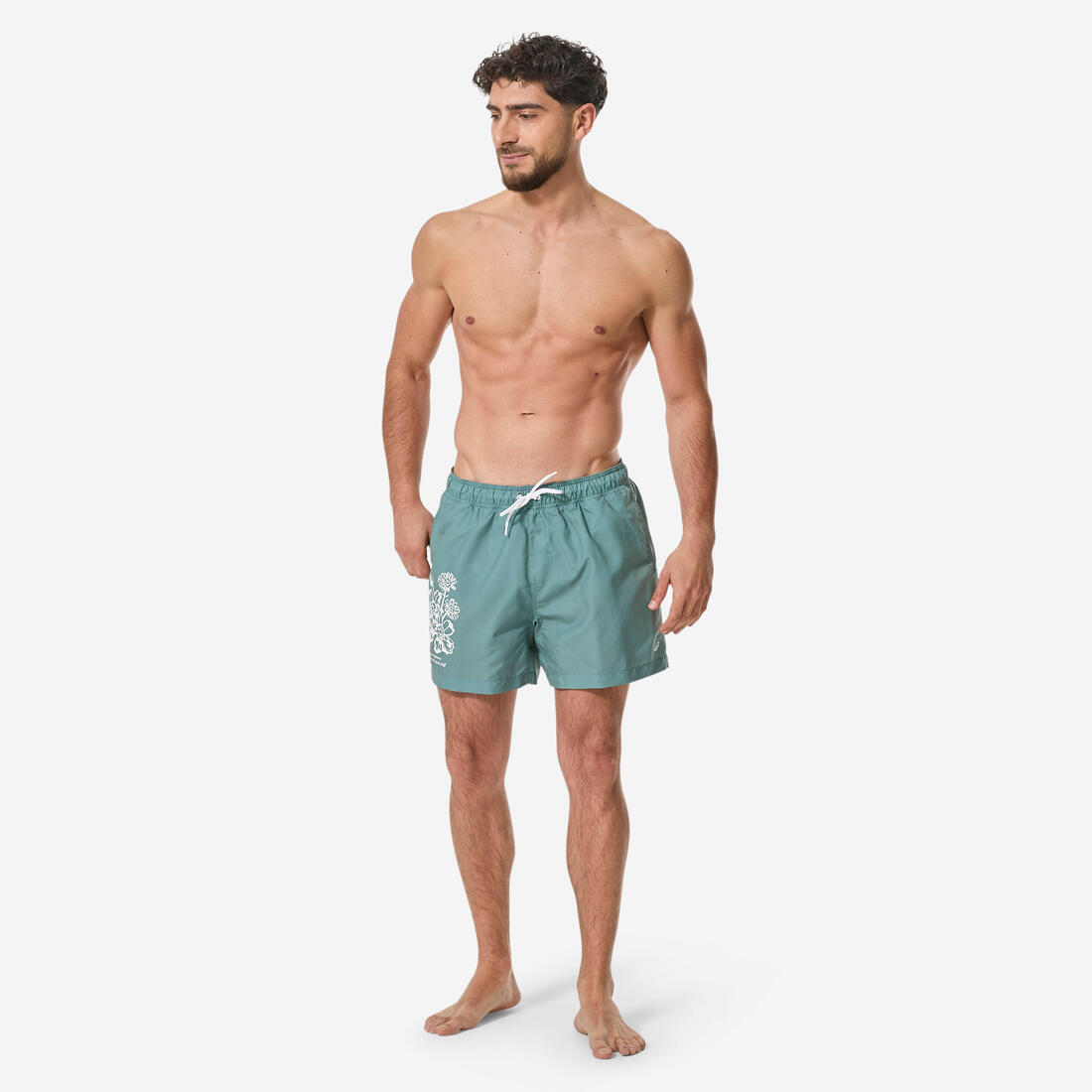 Boardshort surf short de bain court 15" homme, 100 Palmito