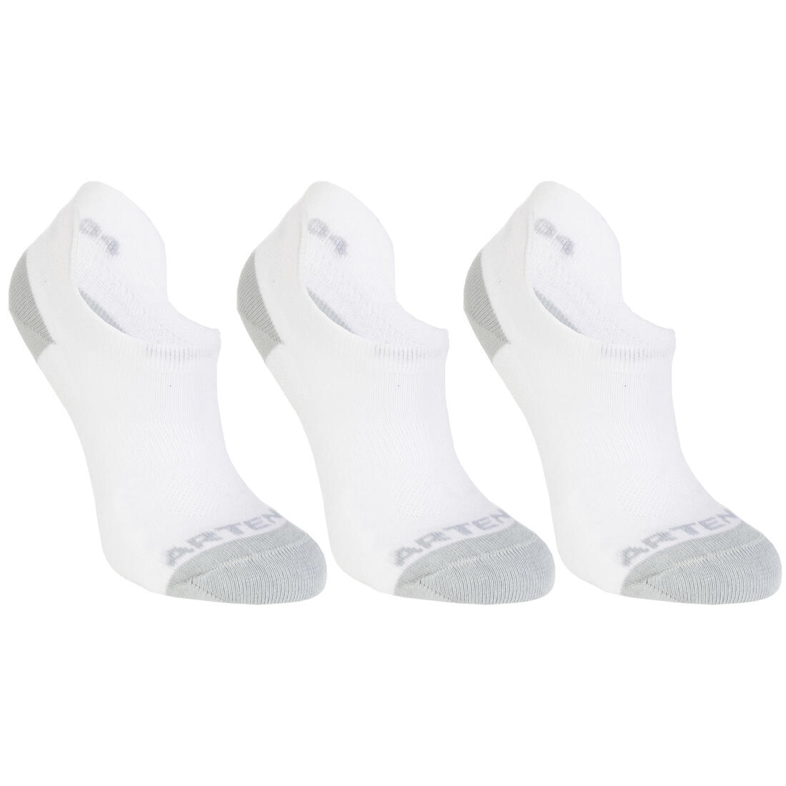 CHAUSSETTES BASSES ENFANT DECATHLON RS 500 NOIR NOIR GRIS EN LOT DE 3 – blanc ultra