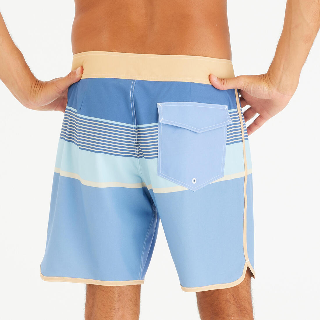 Boardshort surf short de bain surf mi-long 18" homme, 500 Marin