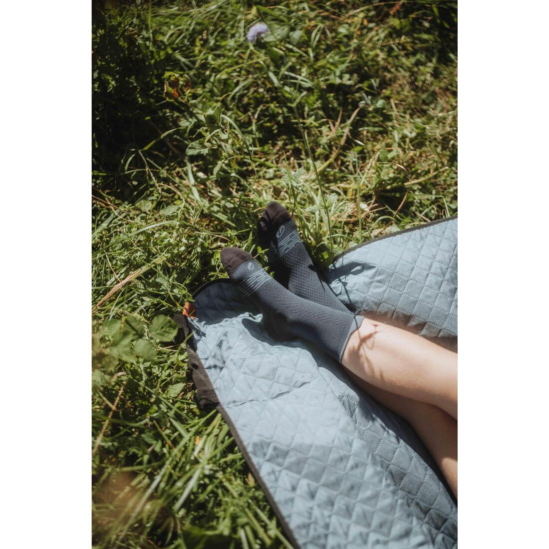 Chaussettes de randonnée hautes (2 paires) 27 au 38 enfant, Hike 500