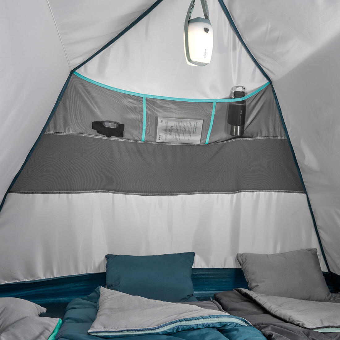Tente de camping 3 places, MH100 gris