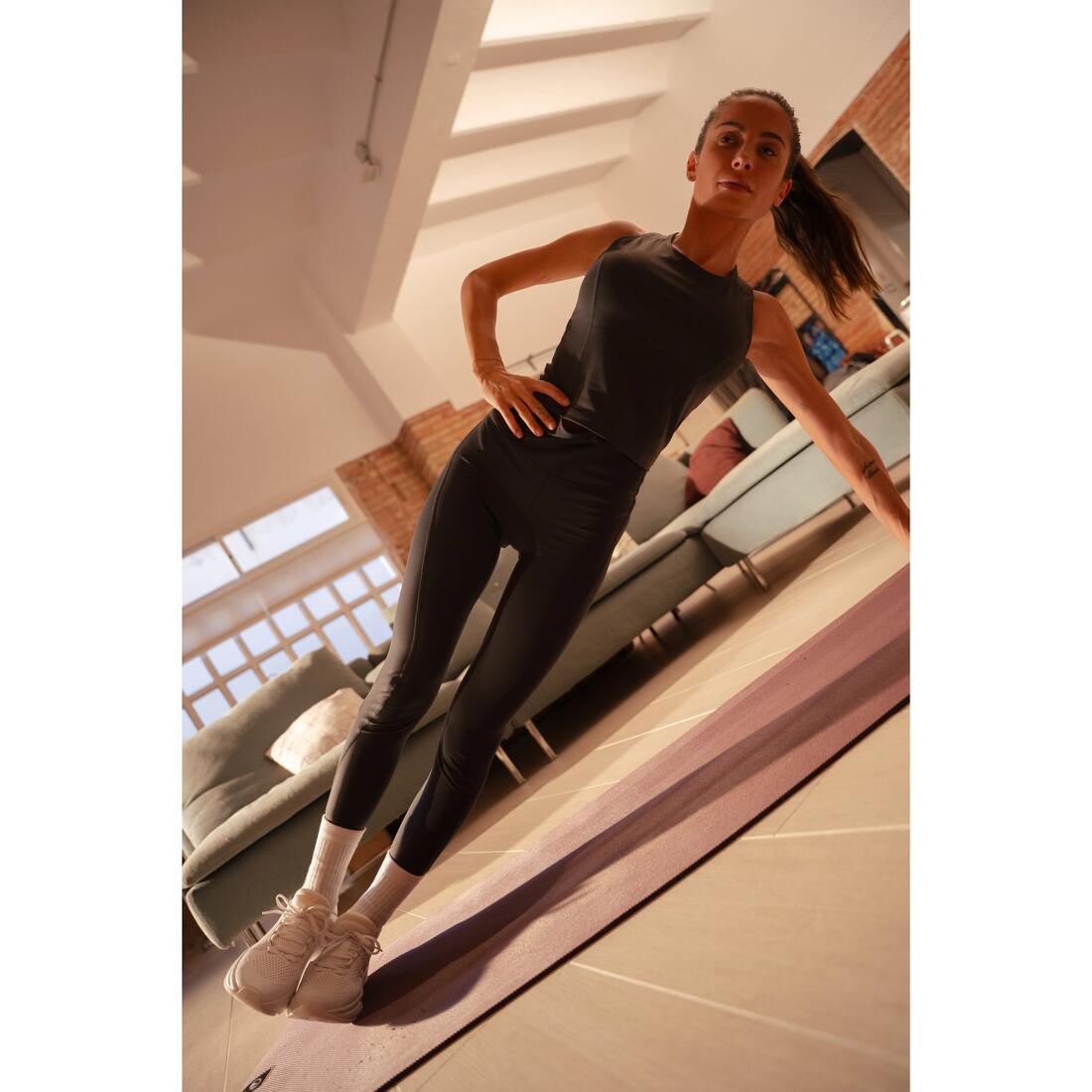 Tapis de fitness résistant 7mm, gris foncé