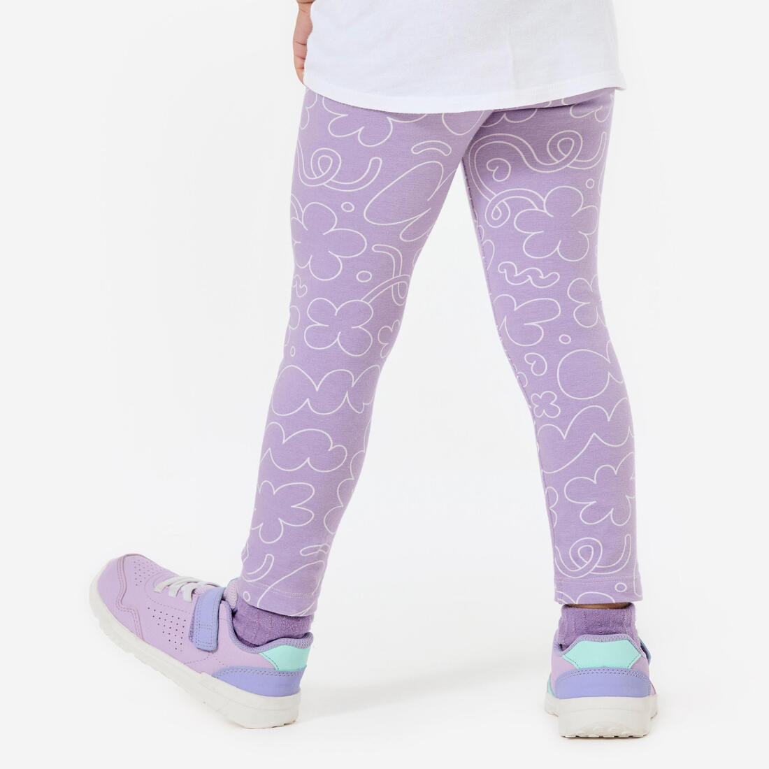Legging babygym coton enfant, imprimé lilas